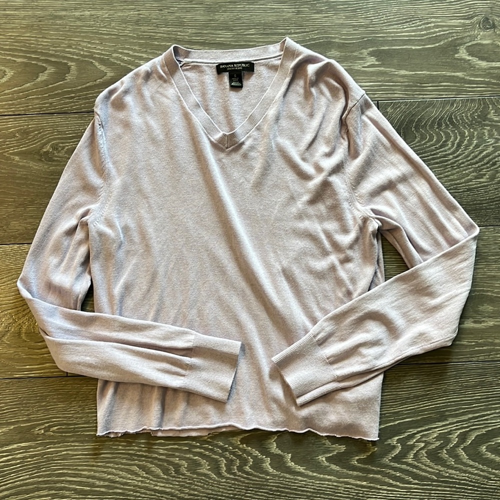 Banana Republic Lilac Lavender Light Purple Sweater Cashmere Blend S